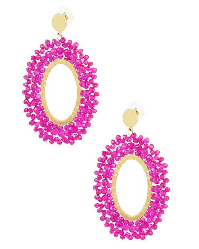 Oorbellen kralen party - wit Stainless Steel