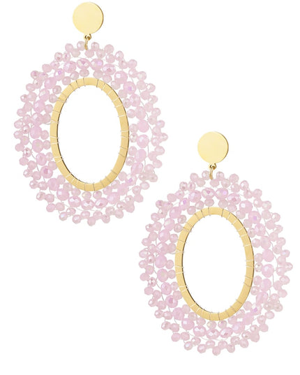 Oorbellen kralen party - wit Stainless Steel