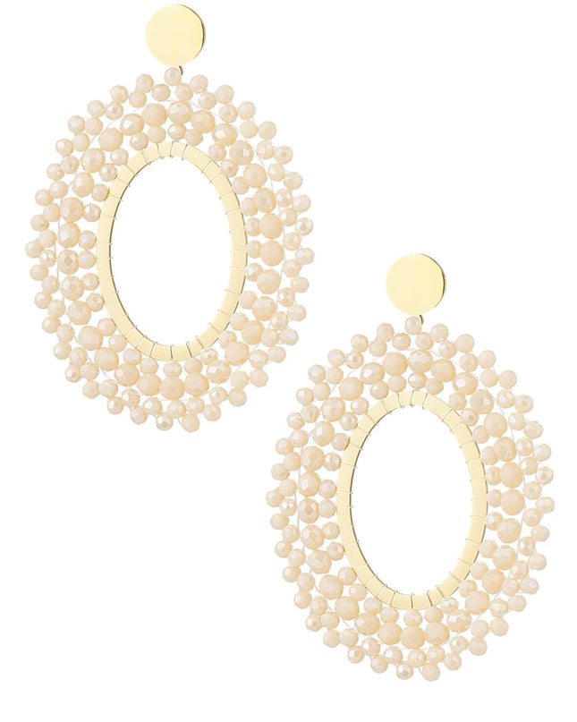 Oorbellen kralen party - wit Stainless Steel