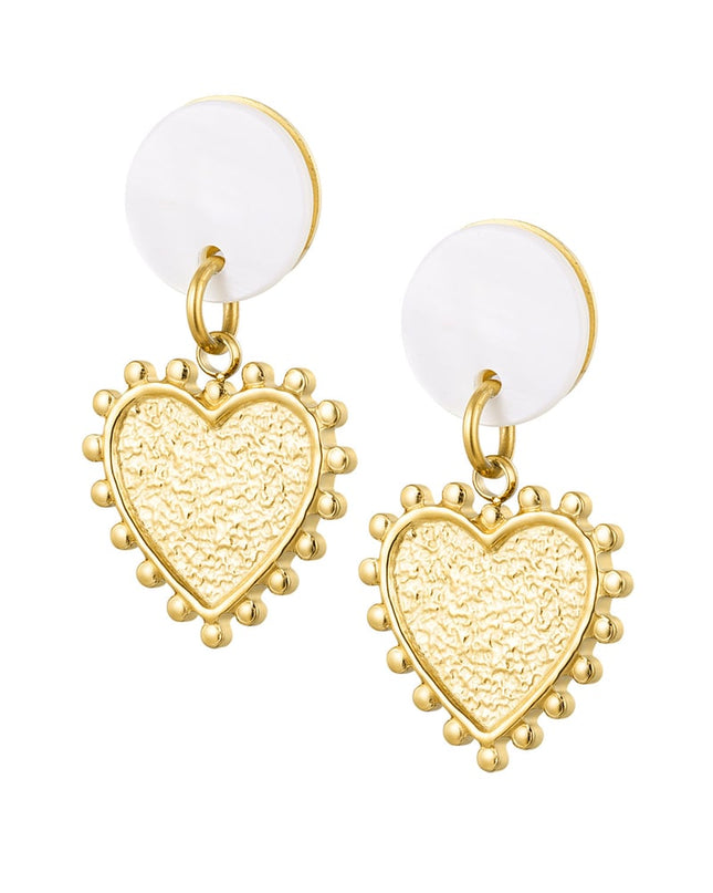 oorbel schelp met hart detail