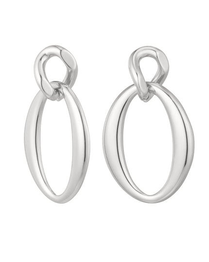 Oorbellen gedraaide hanger - zilver/Goud kleur