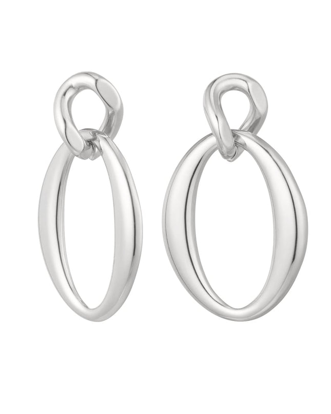 Oorbellen gedraaide hanger - zilver/Goud kleur