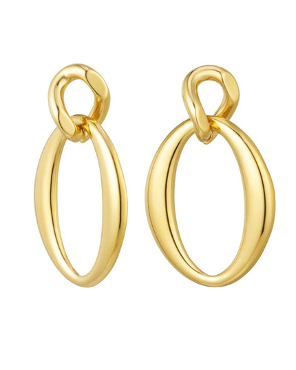 Oorbellen gedraaide hanger - zilver/Goud kleur