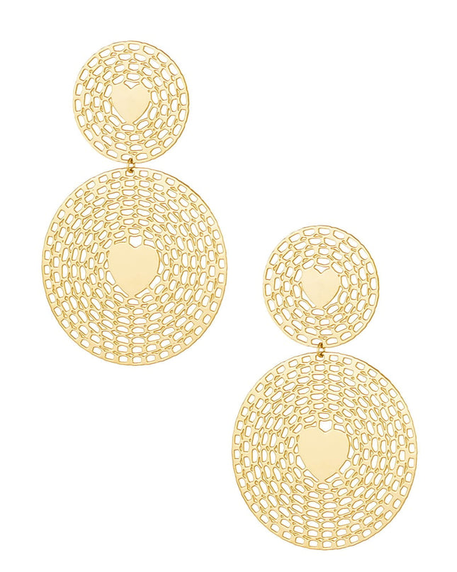 oorbellen statement rond met hart