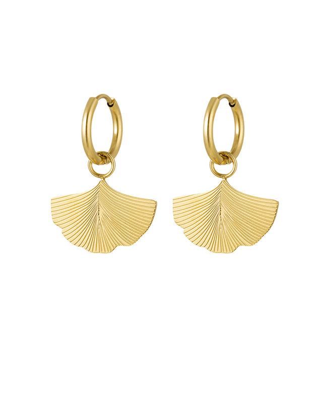 oorbellen met bedel blad