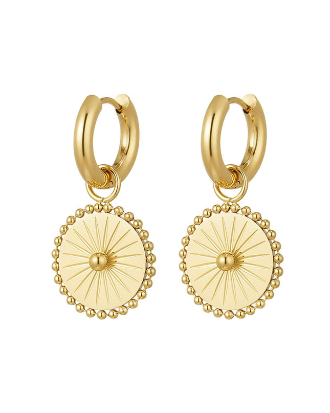 oorbellen coin met bolletjes