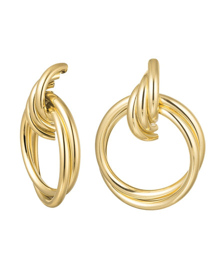 Oorbellen dubbele hoops - Goud kleur Metaal