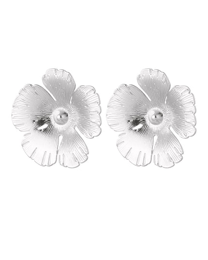 Oorbellensteker bloem - zilver Alloy