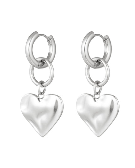 oorbellen met hart bedel