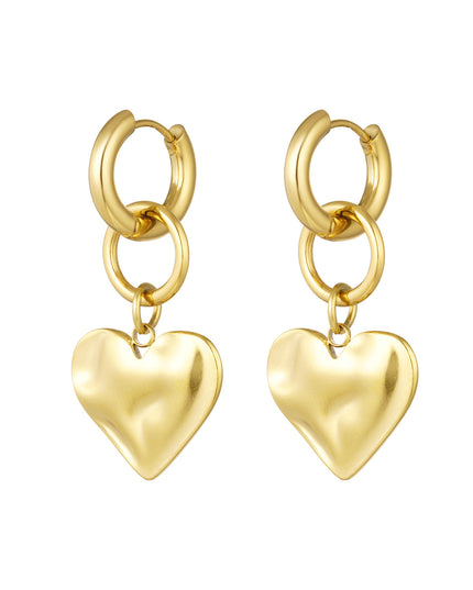 oorbellen met hart bedel