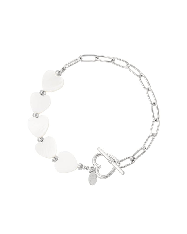 armband met schelpen hartjes