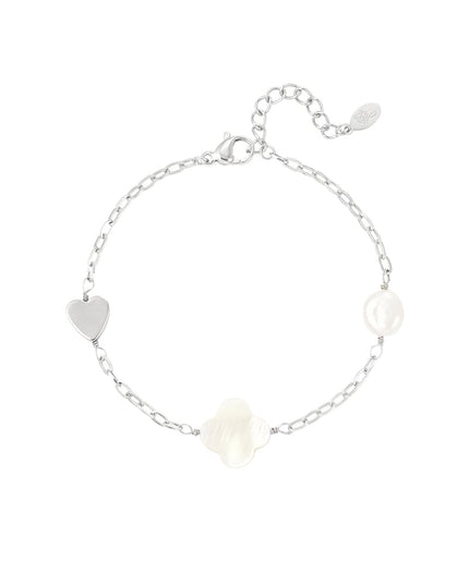 armband parel, hart & klaver