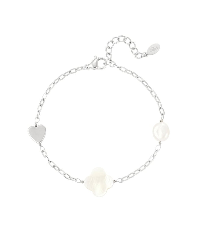 armband parel, hart & klaver