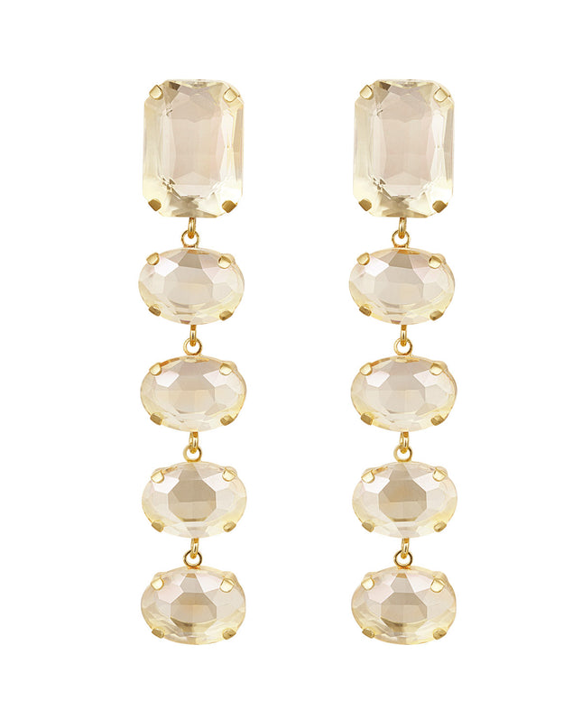 Oorbellen glaskralen party - Goud kleur Koper