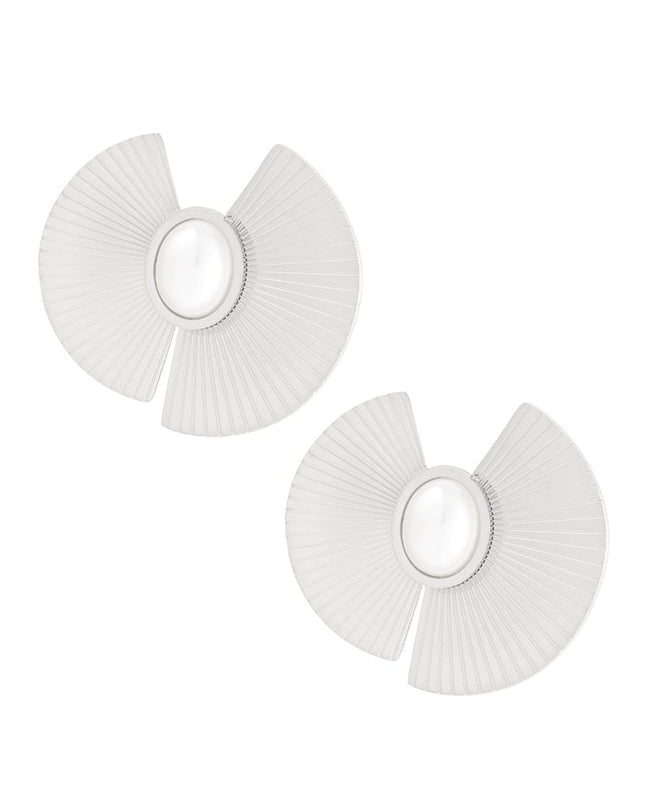 oorbellen halve rondjes met parel