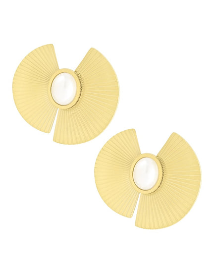 oorbellen halve rondjes met parel