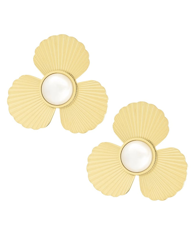 oorbellen bloem met parel