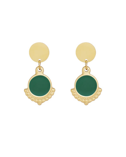 Oorbellen sierlijk met kleur - goud/wit