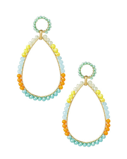 Kralenoorbellen druppel - rood/oranje