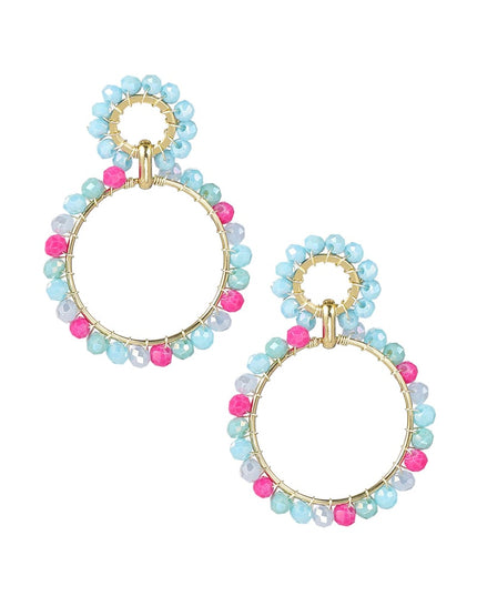 Oorbellen kralen party - oranje/rood