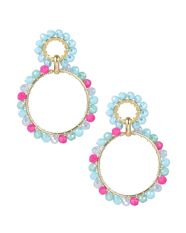 Oorbellen kralen party - oranje/rood