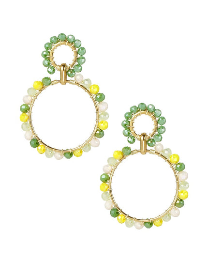 Oorbellen kralen party - oranje/rood