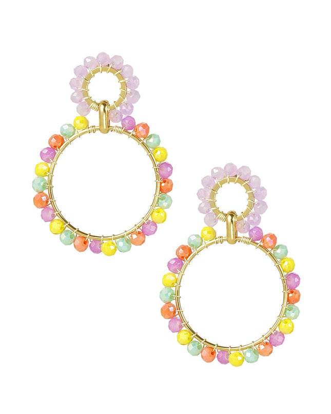 Oorbellen kralen party - oranje/rood