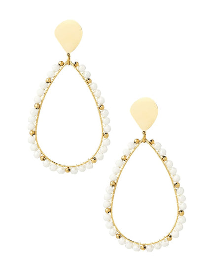 Oorbellen druppel kraaltjes - Goud kleur/oranje