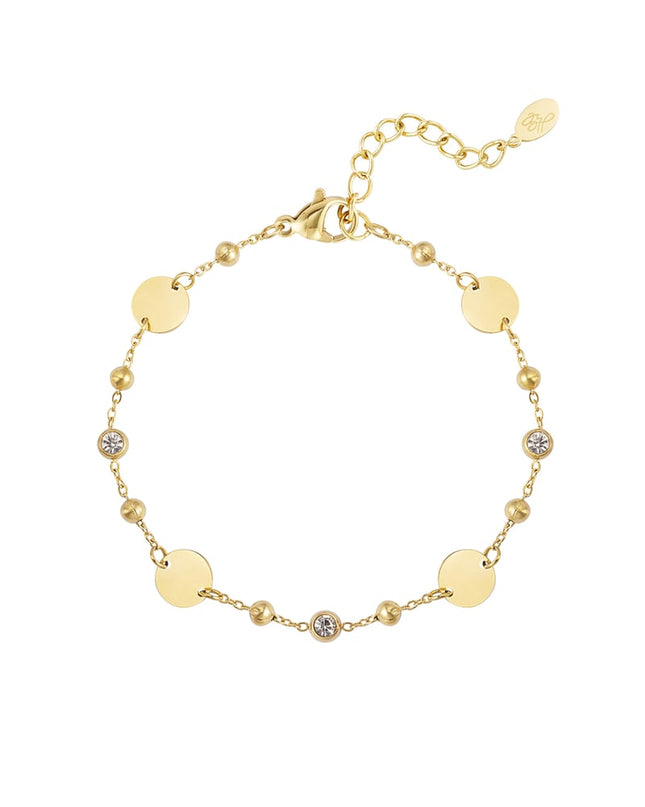 armband ronde party met steentjes