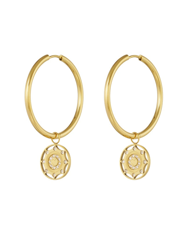 oorbellen zirkonen coin