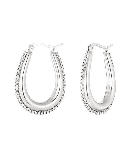 druppel vormige oorbel met schakkels