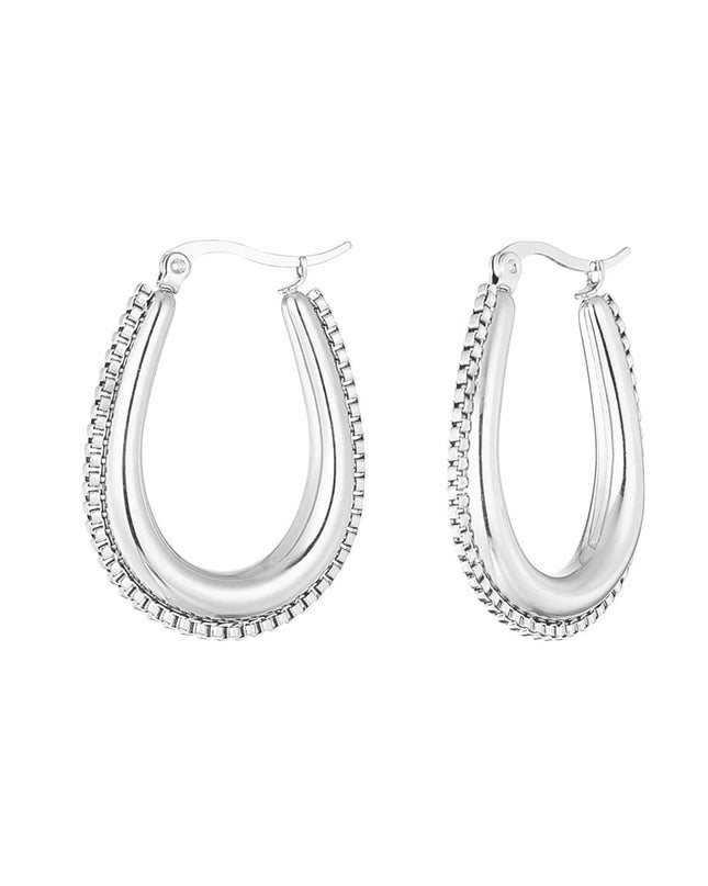 druppel vormige oorbel met schakkels