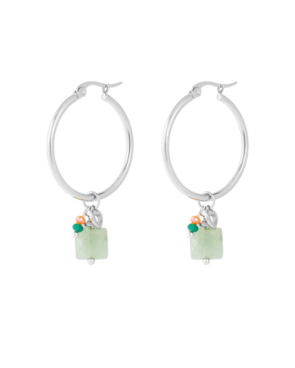 Oorbellen kralen bundel - Goud kleur/groen