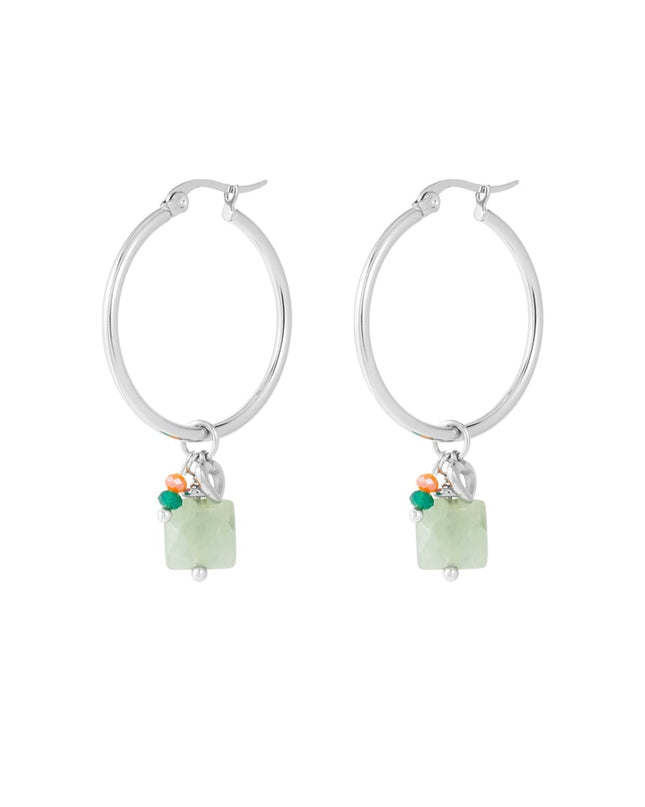 Oorbellen kralen bundel - Goud kleur/groen