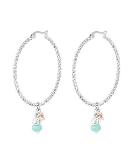 gedraaide oorringen met bedel natuursteen