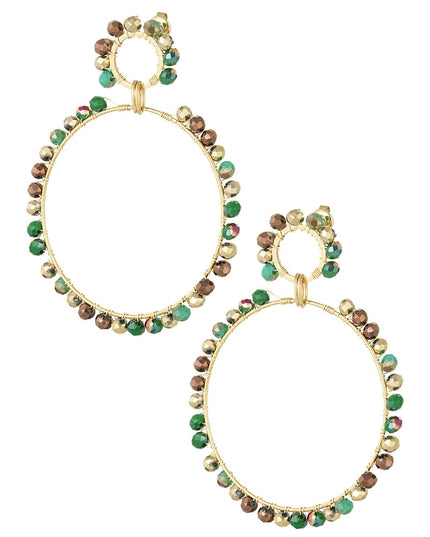 dubbele oorbel glaskralen winter