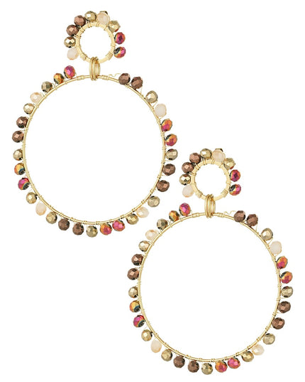 dubbele oorbel glaskralen winter