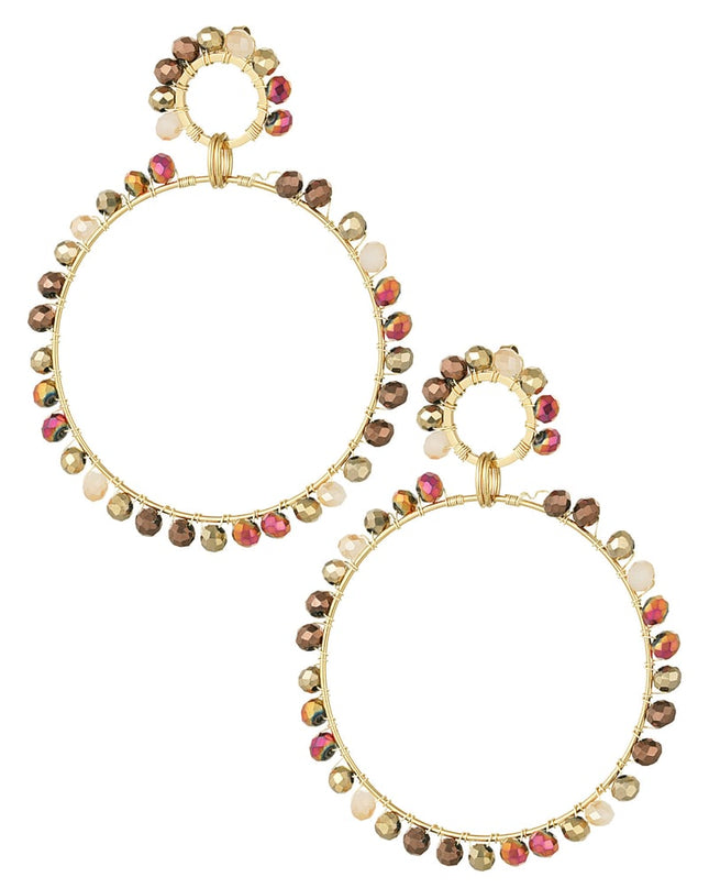 dubbele oorbel glaskralen winter