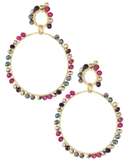 dubbele oorbel glaskralen winter