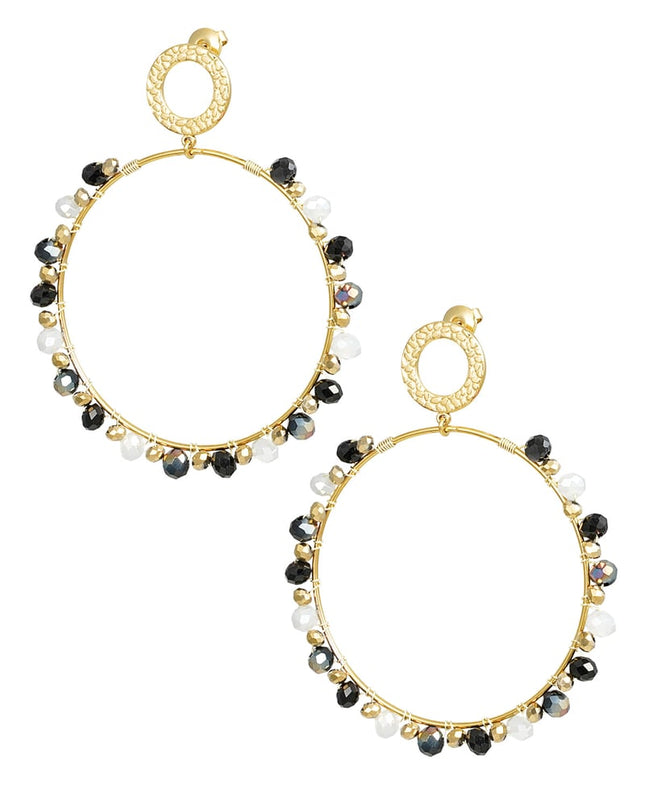 Oorbellen met kraaltjes - Goud kleur/beige