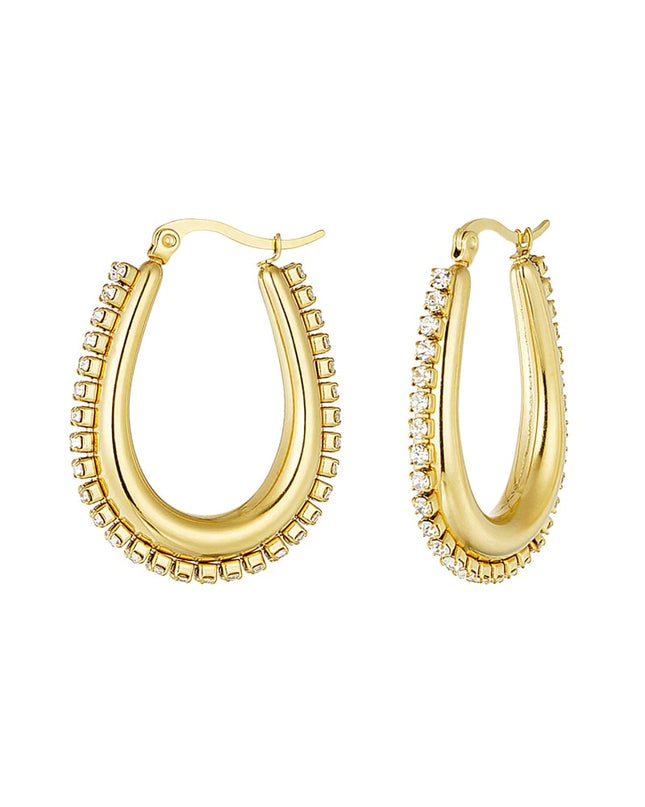 druppel vormmige oorbellen met steentjes