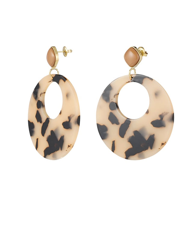 Oorbellen rond met print