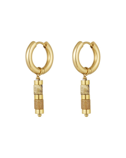 Oorbellen kraaltjes en Goud kleuren details - Goud kleur/rood