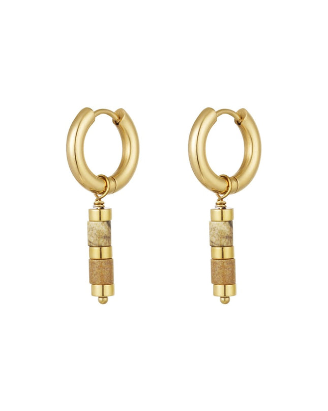 Oorbellen kraaltjes en Goud kleuren details - Goud kleur/rood