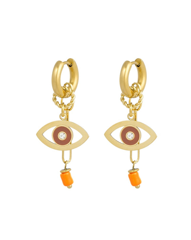 oorbellen eye see you - groen 