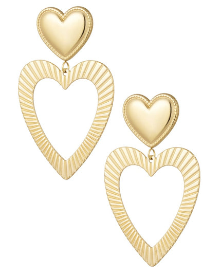 oorbellen dubbel hart