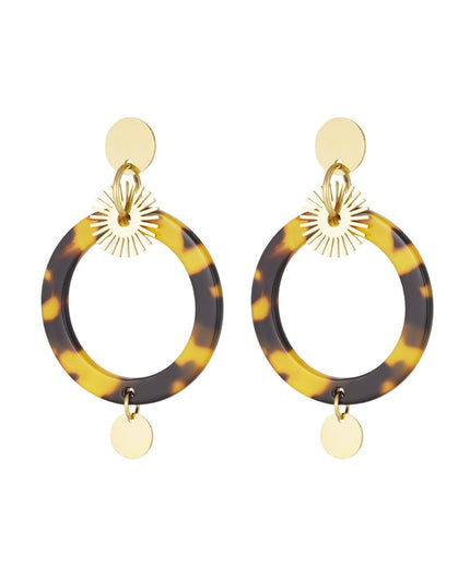 oorbellen cirkel met print