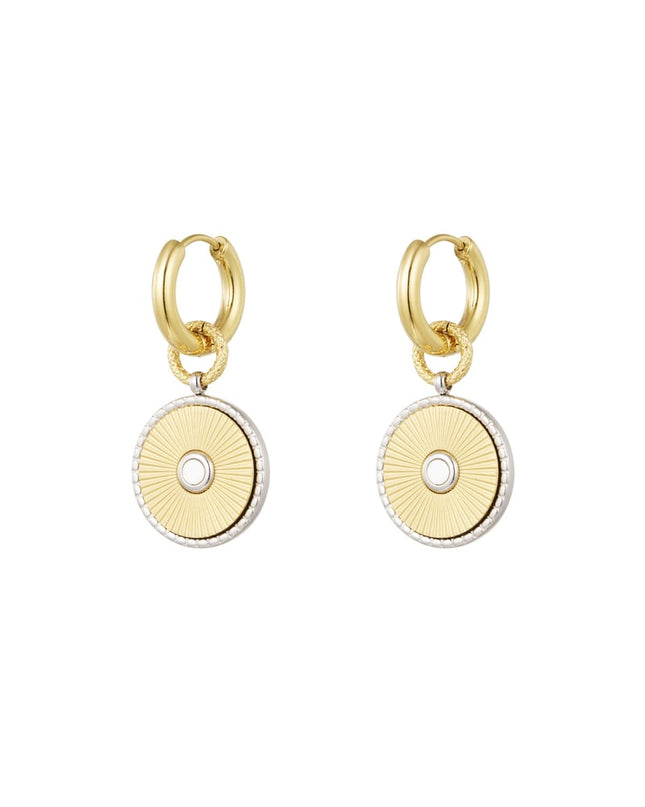 Oorbellen rond - Goud kleur/zilver
