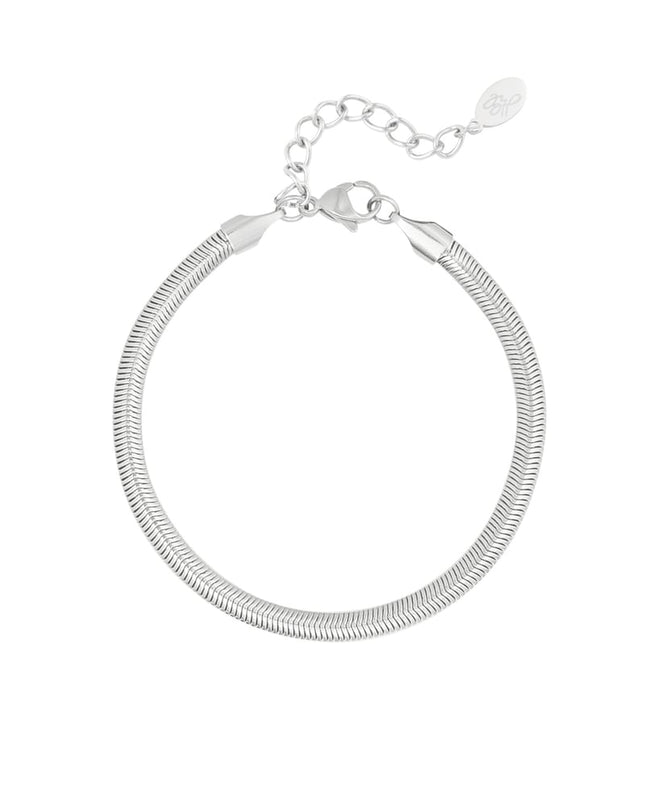 Armband platte visgraat smal - 4.0MM