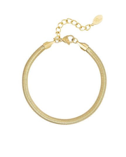 Armband platte visgraat smal - 4.0MM